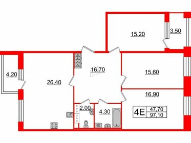 97,1 м², 3-комнатная квартира 31 460 400 ₽ - изображение 1