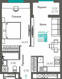 32,4 м², 1-комнатная квартира 5 900 000 ₽ - изображение 73