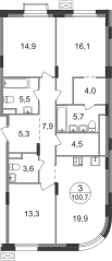 96 м², 3-комнатная квартира 42 750 000 ₽ - изображение 98