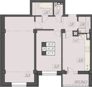 Квартира 67,2 м², 2-комнатная - изображение 1