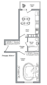 Квартира 38,5 м², 1-комнатная - изображение 5