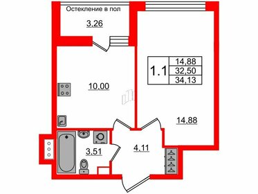 30,7 м², 1-комнатная квартира 9 450 145 ₽ - изображение 6