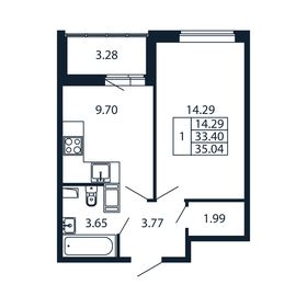 41,2 м², 2-комнатная квартира 6 600 000 ₽ - изображение 51