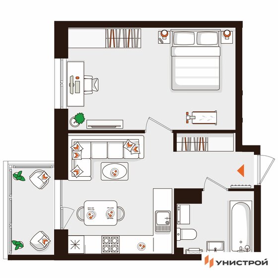 41,6 м², 1-комнатная квартира 10 830 000 ₽ - изображение 1