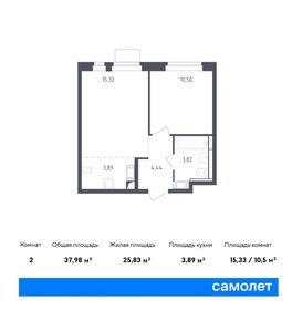 Квартира 38 м², 1-комнатная - изображение 1