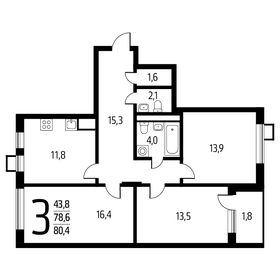 80,4 м², 3-комнатная квартира 18 741 240 ₽ - изображение 35