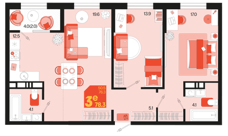 80 м², 3-комнатная квартира 10 700 000 ₽ - изображение 85