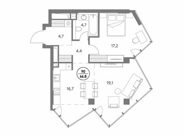 73,8 м², 1-комнатная квартира 64 501 200 ₽ - изображение 23