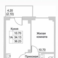 Квартира 36,2 м², 1-комнатная - изображение 2