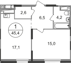 46,1 м², 1-комнатная квартира 12 101 285 ₽ - изображение 37