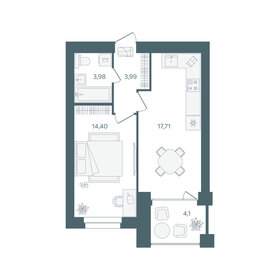 Квартира 42,1 м², 1-комнатная - изображение 1