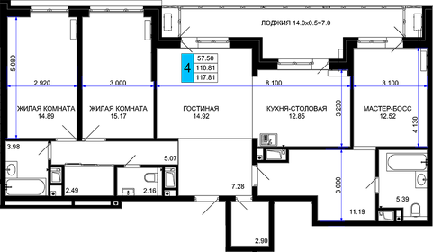 117,8 м², 4-комнатная квартира 12 370 050 ₽ - изображение 8