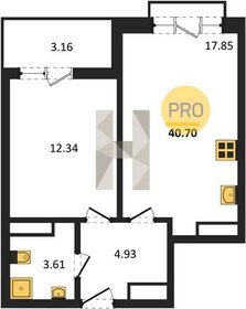 Квартира 40,7 м², 1-комнатная - изображение 1