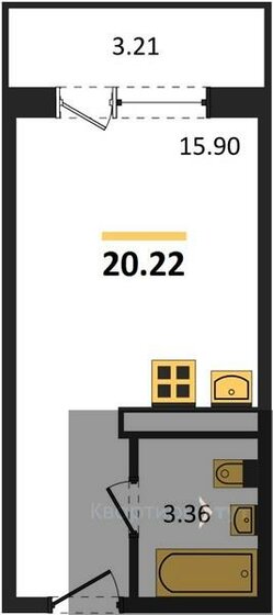 19,9 м², квартира-студия 2 584 224 ₽ - изображение 43