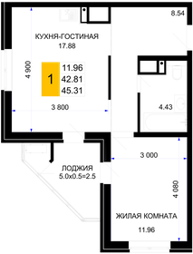 45,3 м², 1-комнатная квартира 6 207 470 ₽ - изображение 10