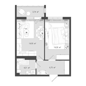 75 м², 1-комнатная квартира 8 000 000 ₽ - изображение 15