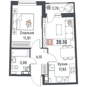 39,2 м², 1-комнатная квартира 6 649 368 ₽ - изображение 54