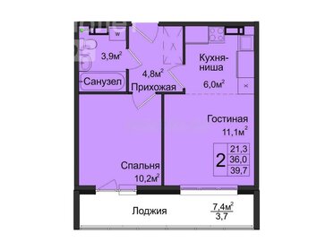 39,7 м², 2-комнатная квартира 7 930 000 ₽ - изображение 51