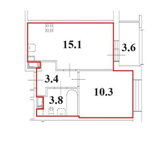 Квартира 35,1 м², 1-комнатная - изображение 1