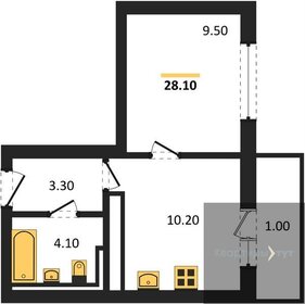 Квартира 28,1 м², студия - изображение 1