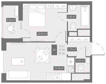34,2 м², 1-комнатная квартира 5 205 394 ₽ - изображение 23