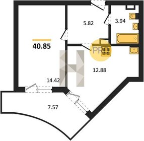 Квартира 40,9 м², 1-комнатная - изображение 1