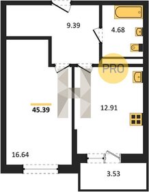 Квартира 45,4 м², 1-комнатная - изображение 1