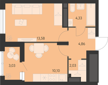 Квартира 36,4 м², 1-комнатная - изображение 1