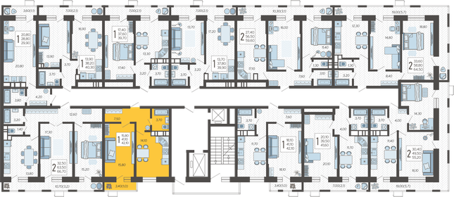 42,1 м², 1-комнатная квартира 6 466 560 ₽ - изображение 12