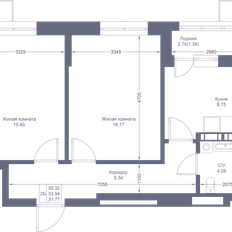 Квартира 55,3 м², 2-комнатная - изображение 2