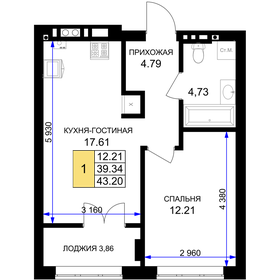 51,5 м², 1-комнатная квартира 5 200 000 ₽ - изображение 27