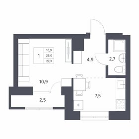 Квартира 26 м², 1-комнатная - изображение 1