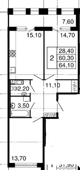 60,3 м², 2-комнатная квартира 19 500 000 ₽ - изображение 41