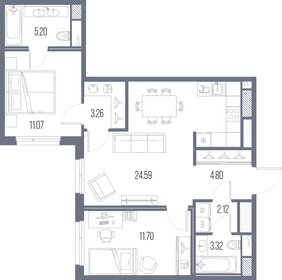 Квартира 66,1 м², 2-комнатная - изображение 1