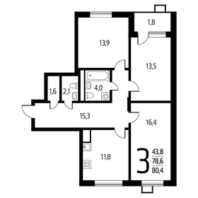 80,4 м², 3-комнатная квартира 18 741 240 ₽ - изображение 34
