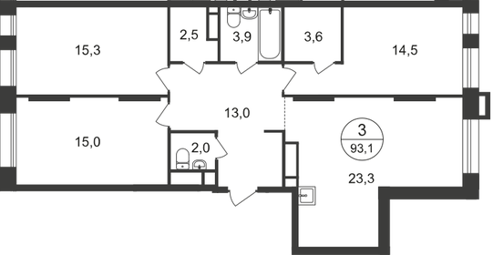 105 м², 3-комнатная квартира 24 000 000 ₽ - изображение 11