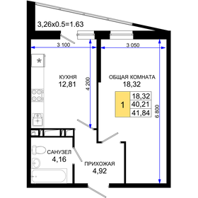 47 м², 1-комнатная квартира 4 900 000 ₽ - изображение 34