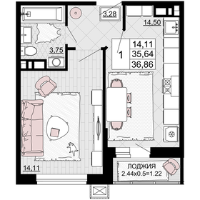 30,2 м², 1-комнатная квартира 3 640 000 ₽ - изображение 73