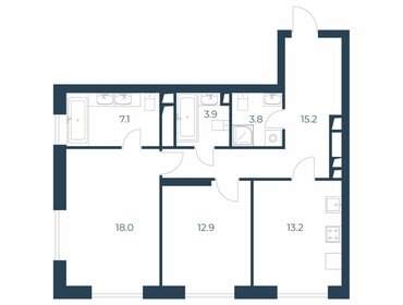 Квартира 71,6 м², 2-комнатная - изображение 1