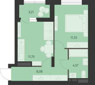 Квартира 37,3 м², 1-комнатная - изображение 1