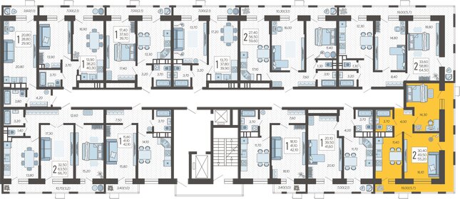 56,5 м², 2-комнатная квартира 7 700 000 ₽ - изображение 22