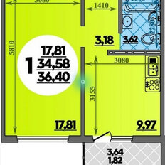 Квартира 36,5 м², 1-комнатная - изображение 1