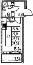 Квартира 25,7 м², студия - изображение 1