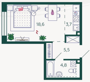 Квартира 32,5 м², студия - изображение 1