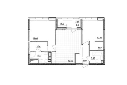 Квартира 65,7 м², 2-комнатная - изображение 1