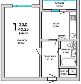 39 м², 1-комнатная квартира 13 677 885 ₽ - изображение 36