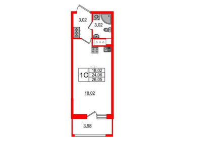 23,4 м², апартаменты-студия 3 783 173 ₽ - изображение 6
