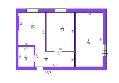 54 м², 2-комнатная квартира 3 150 000 ₽ - изображение 75
