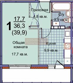 Квартира 39 м², 1-комнатная - изображение 5