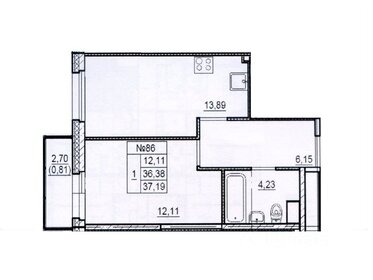 Квартира 37,2 м², 1-комнатная - изображение 1